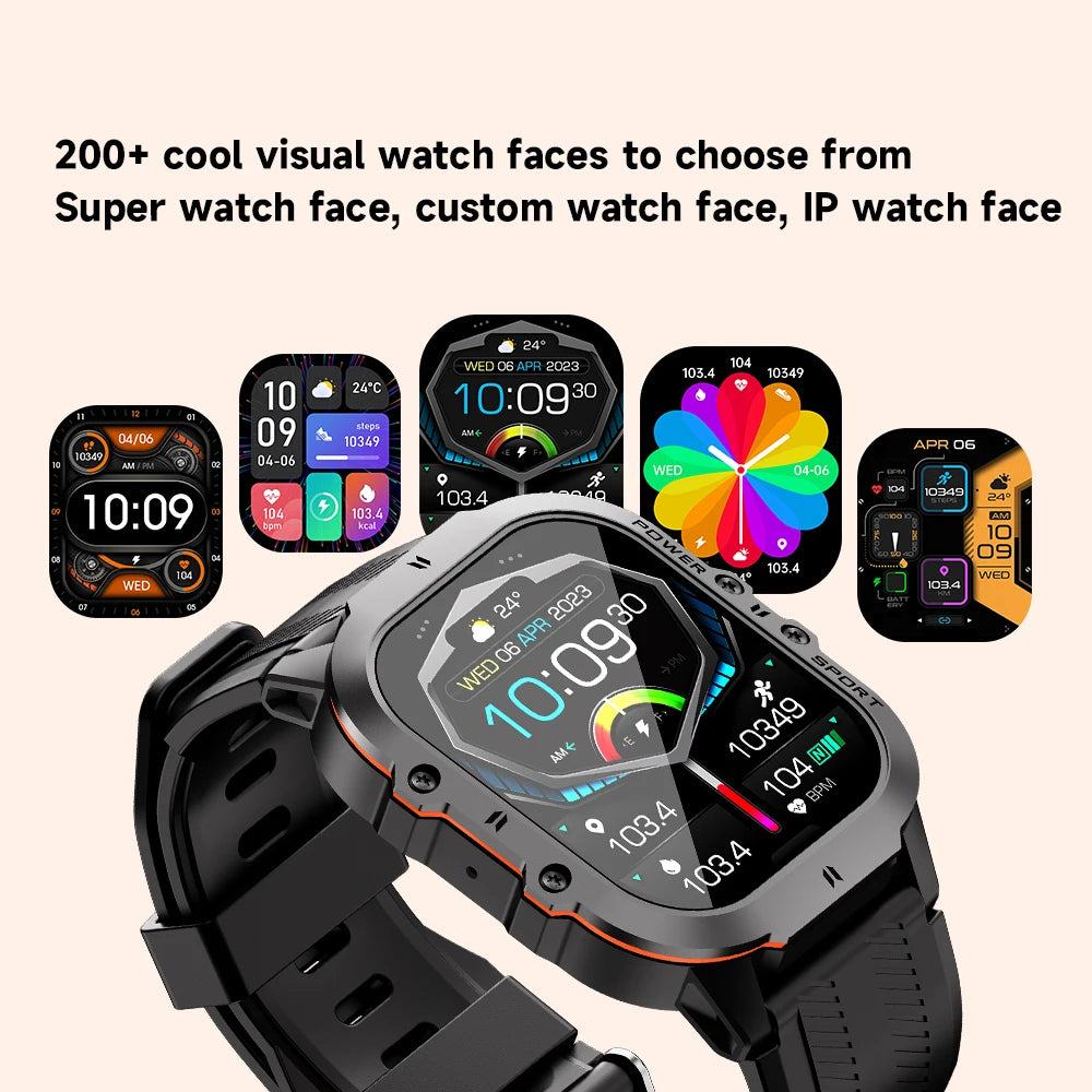 C26 Smart Watch: 100+ Sports Modes, Bluetooth Call, AMOLED 1.96", 1ATM Waterproof