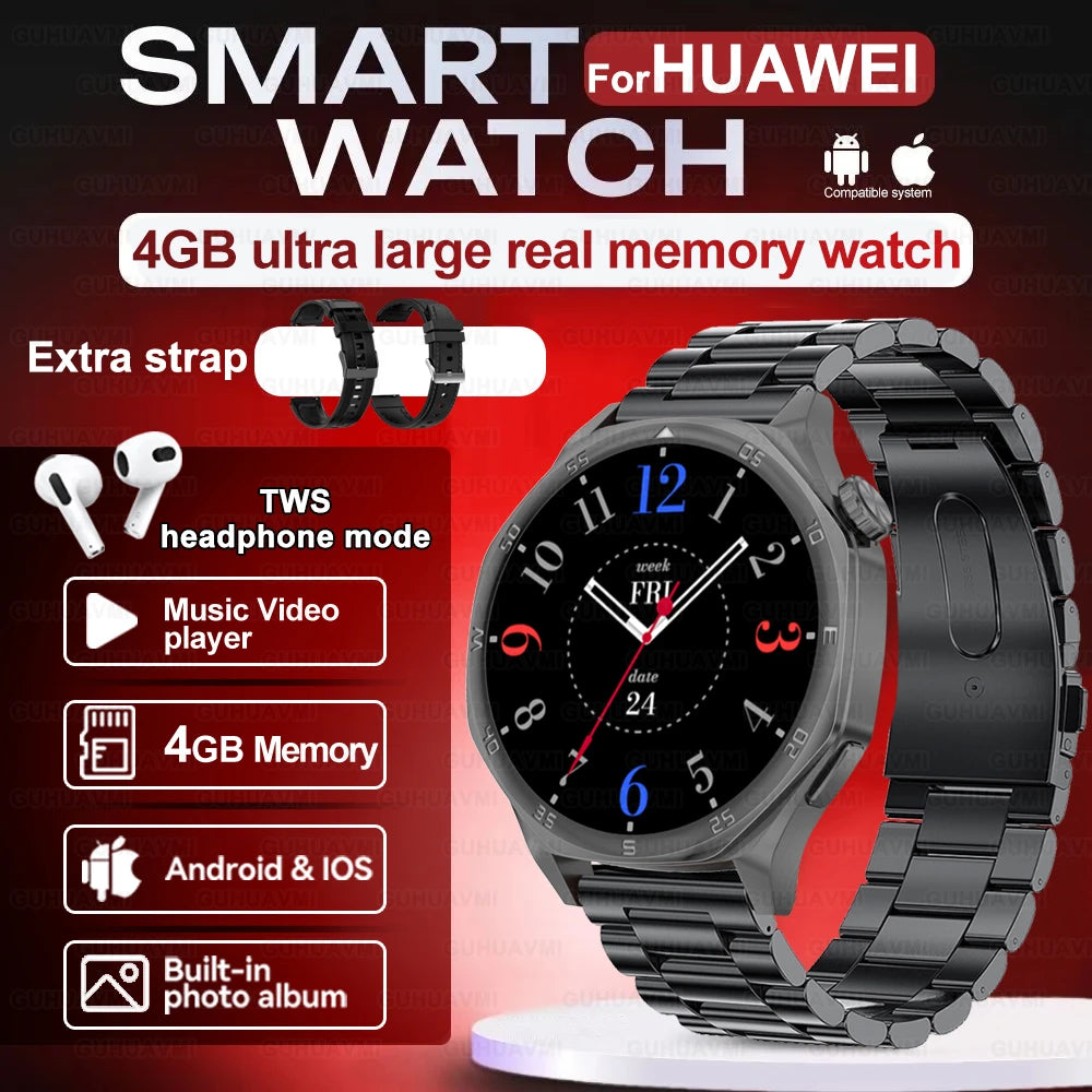 2025 New Smartwatch - 4GB Memory, AMOLED Screen, NFC, Bluetooth Call, Video Playback