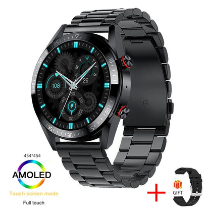 AMOLED Smartwatch for Men with Bluetooth Calls, Fitness Tracking, and Music Playback