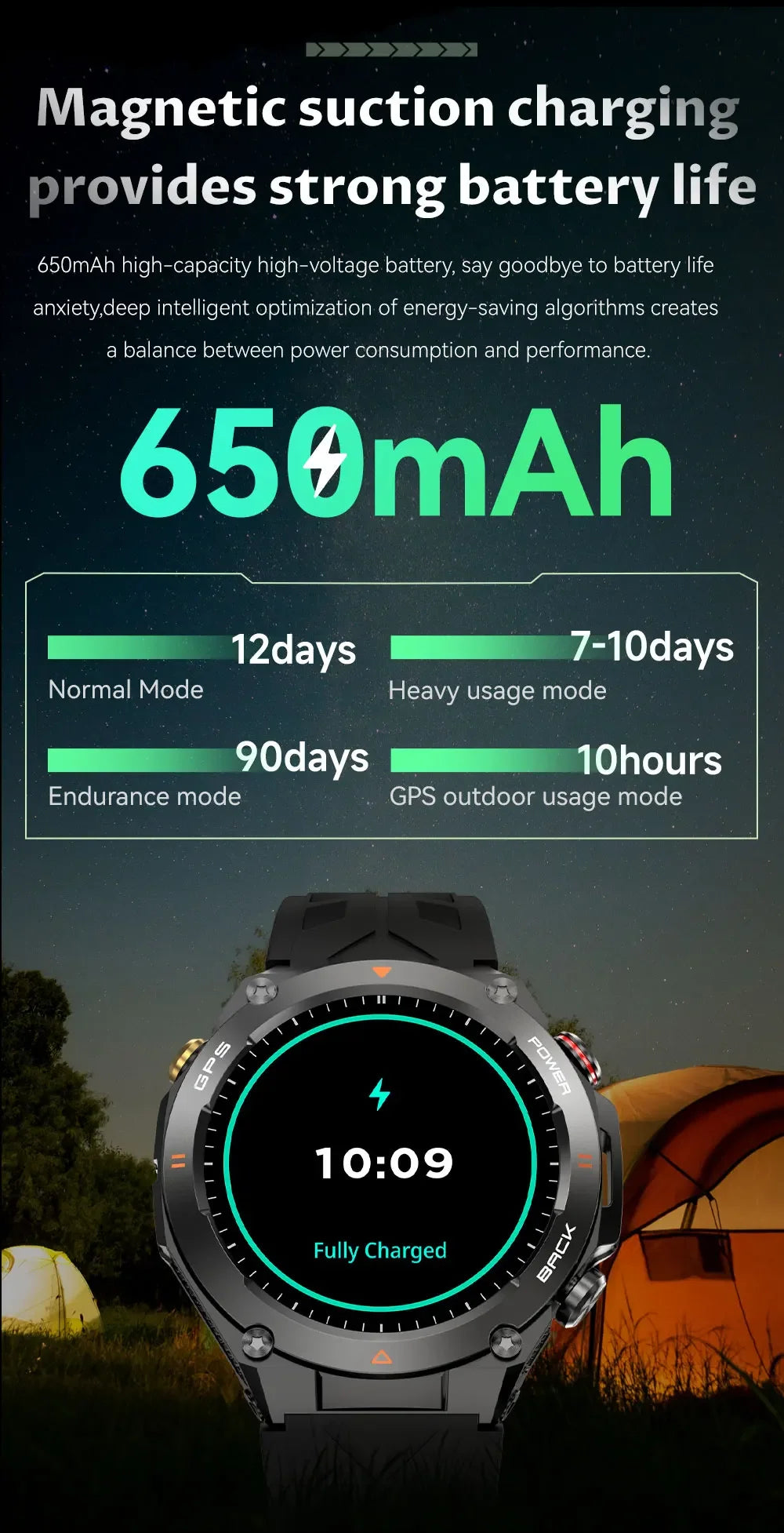 Military-Grade GPS Smartwatch: 1.45'' AMOLED Display, 100+ Sports Modes, Voice Calling