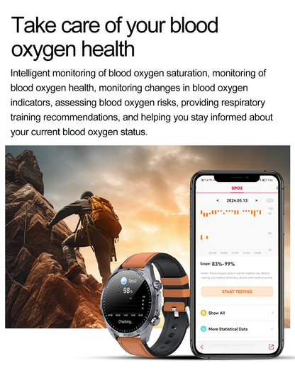 Pulse Physiotherapy CES Sleep Aid Smartwatch Men, ECG, HD Screen, Health Monitor, Bluetooth Call