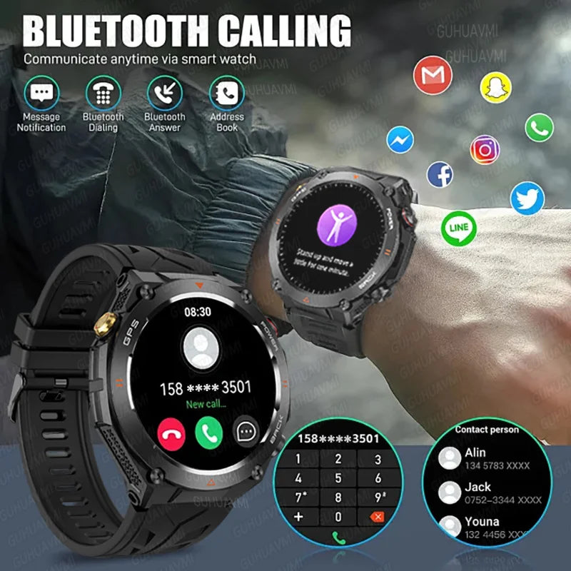 Military-Grade GPS Smartwatch: 1.45'' AMOLED Display, 100+ Sports Modes, Voice Calling