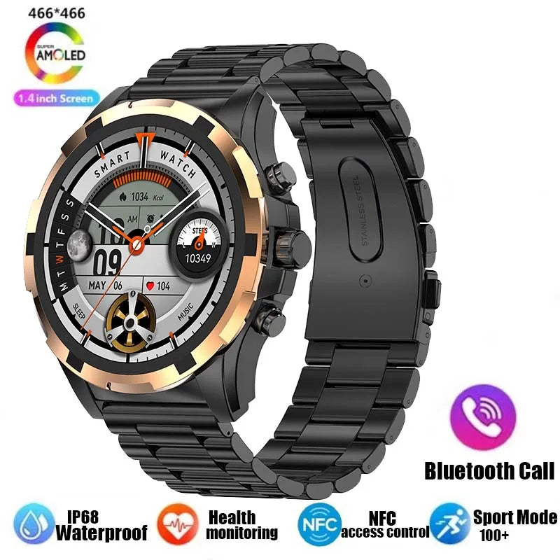 2024 Men's Smartwatch: 1.43" AMOLED, Bluetooth Calling, IP67 Waterproof, NFC, Fitness Tracker