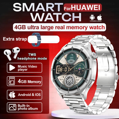 2025 New Smartwatch - 4GB Memory, AMOLED Screen, NFC, Bluetooth Call, Video Playback