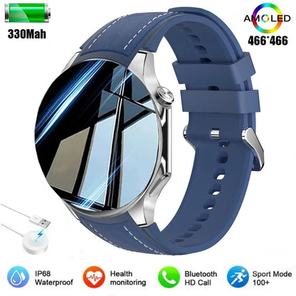 New IP68 Waterproof Smartwatch for Men - AMOLED GPS, Bluetooth Call, NFC, Health Monitor