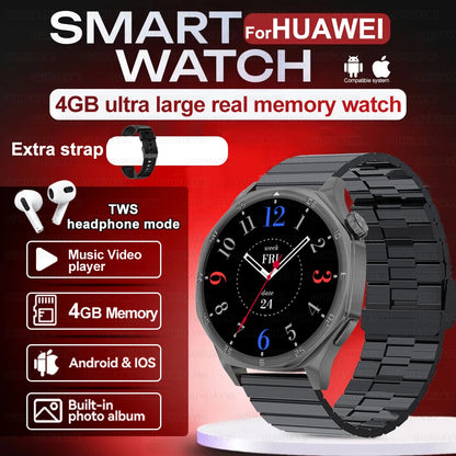 2025 New Smartwatch - 4GB Memory, AMOLED Screen, NFC, Bluetooth Call, Video Playback