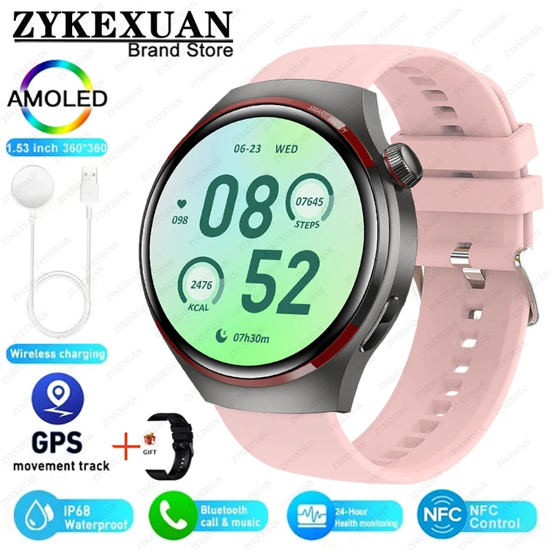 Smart Watch Men AMOLED HD Screen GPS NFC Bluetooth Call Heart Rate Sport Tracker