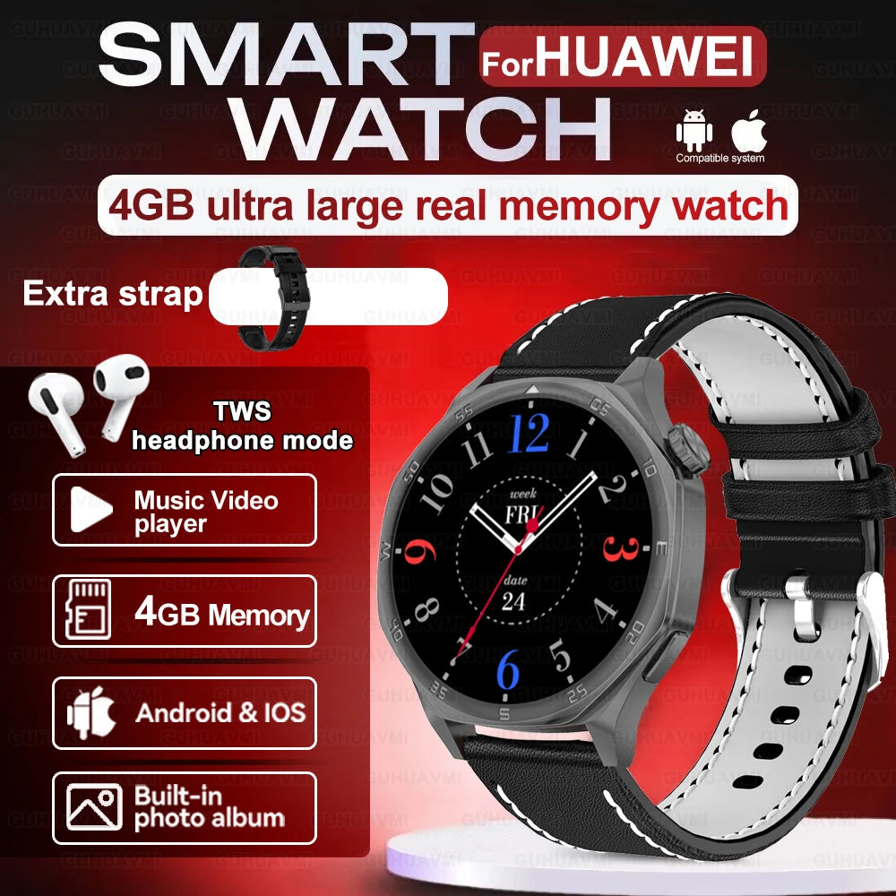 2025 New Smartwatch - 4GB Memory, AMOLED Screen, NFC, Bluetooth Call, Video Playback