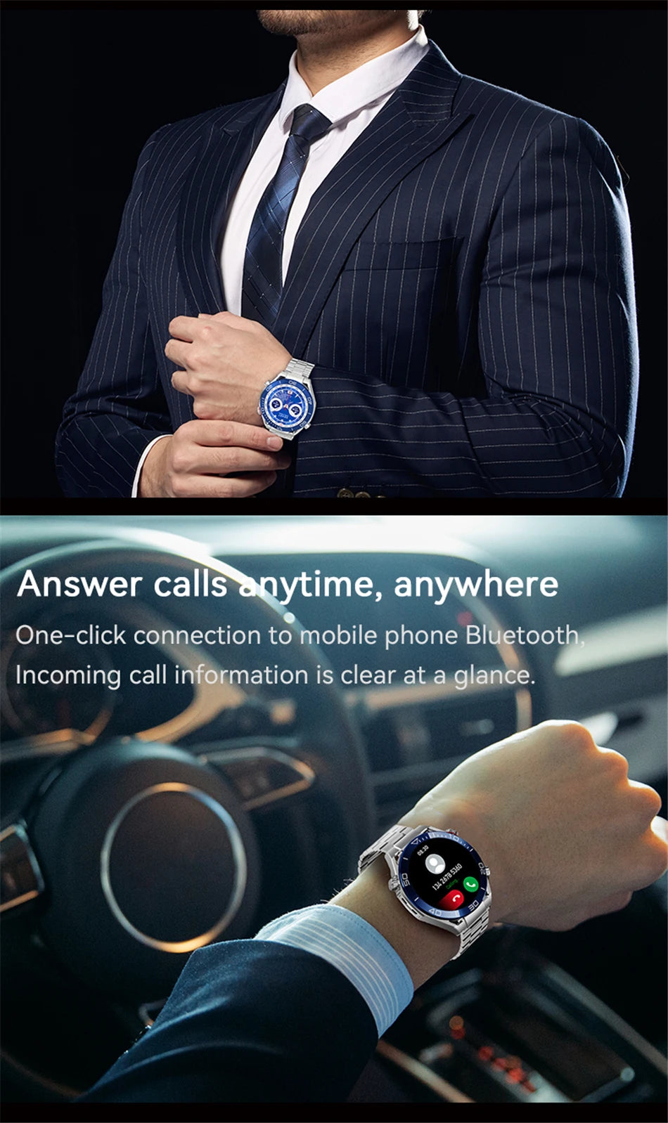 Ultimate Business Smartwatch for Men – Bluetooth Call, NFC, 100+ Sports Modes, Waterproof