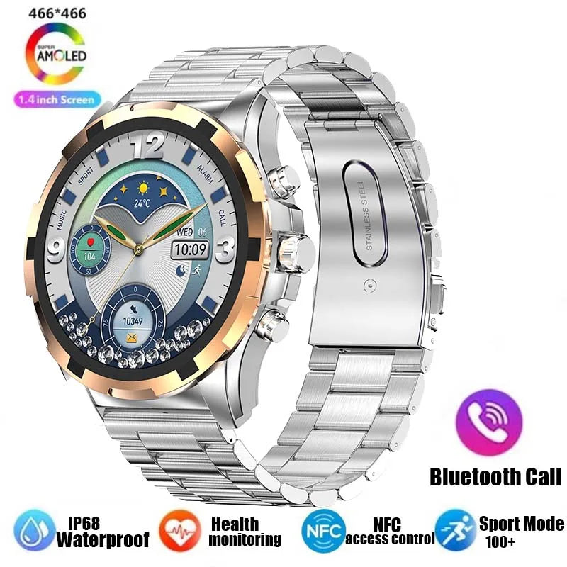 2024 Men's Smartwatch: 1.43" AMOLED, Bluetooth Calling, IP67 Waterproof, NFC, Fitness Tracker