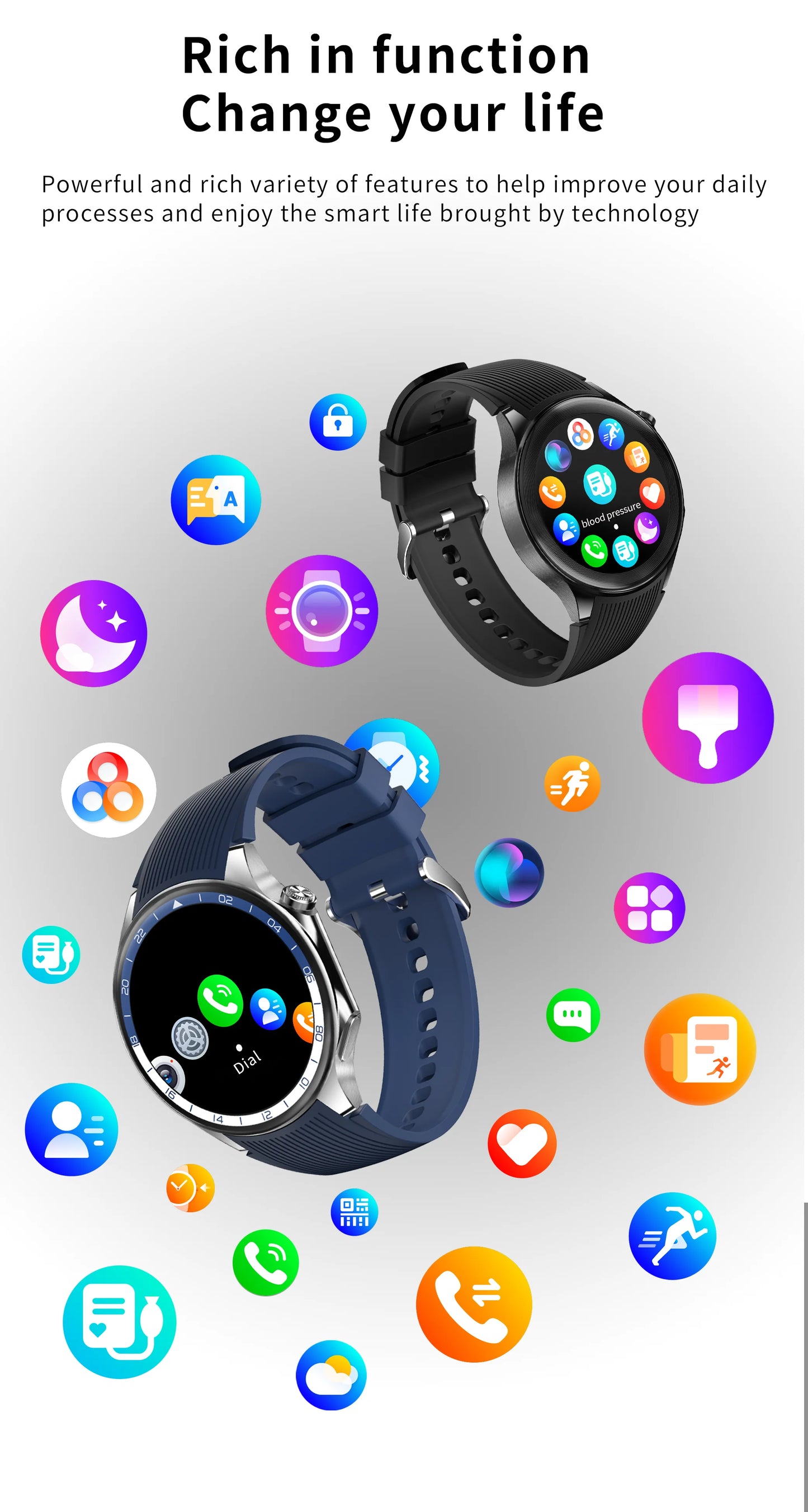 New IP68 Waterproof Smartwatch for Men - AMOLED GPS, Bluetooth Call, NFC, Health Monitor