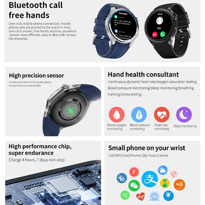 New IP68 Waterproof Smartwatch for Men - AMOLED GPS, Bluetooth Call, NFC, Health Monitor