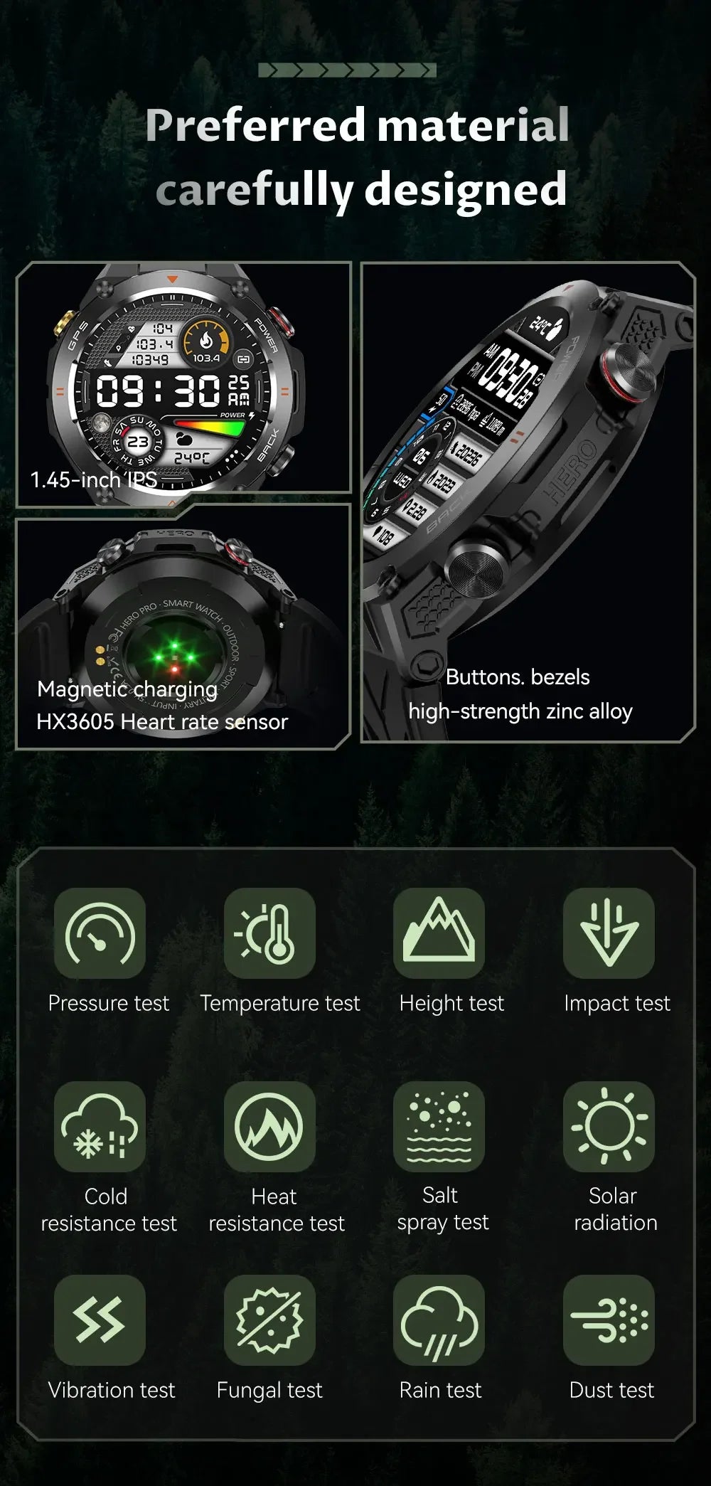 Military-Grade GPS Smartwatch: 1.45'' AMOLED Display, 100+ Sports Modes, Voice Calling