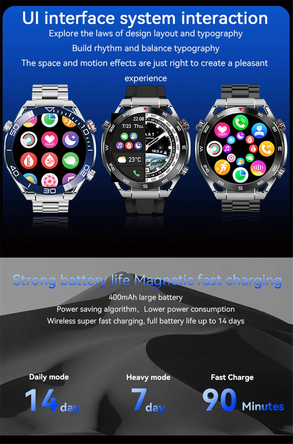 Ultimate Business Smartwatch for Men – Bluetooth Call, NFC, 100+ Sports Modes, Waterproof