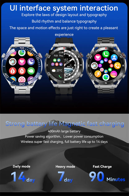 Ultimate Business Smartwatch for Men – Bluetooth Call, NFC, 100+ Sports Modes, Waterproof