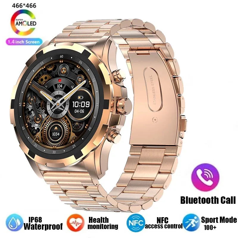 2024 Men's Smartwatch: 1.43" AMOLED, Bluetooth Calling, IP67 Waterproof, NFC, Fitness Tracker