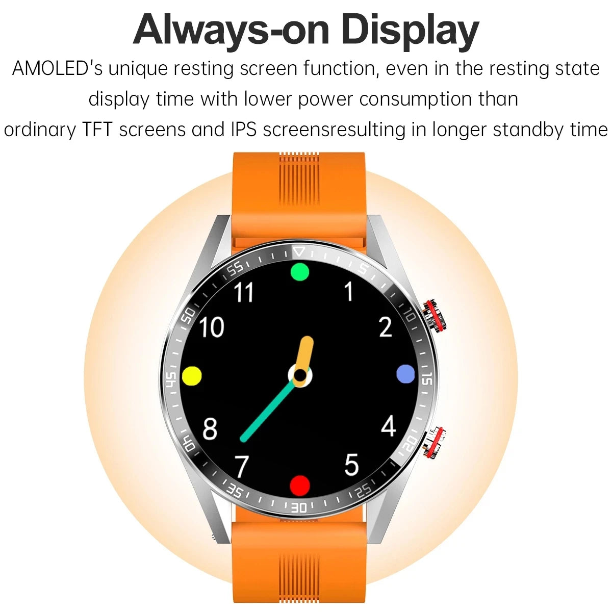 AMOLED Smartwatch for Men with Bluetooth Calls, Fitness Tracking, and Music Playback