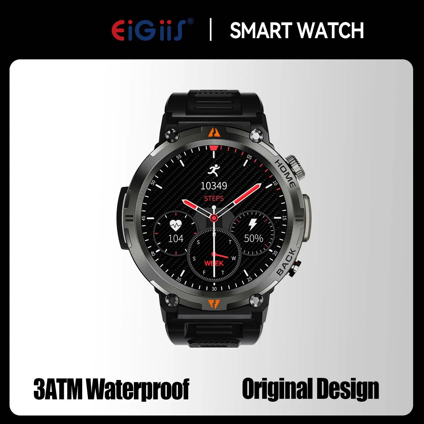 2024 Smart Watch for Men - 3ATM Waterproof, Bluetooth Call, Health Monitor, Sport Design