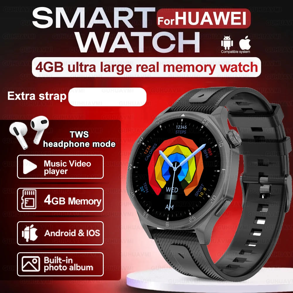 2025 New Smartwatch - 4GB Memory, AMOLED Screen, NFC, Bluetooth Call, Video Playback