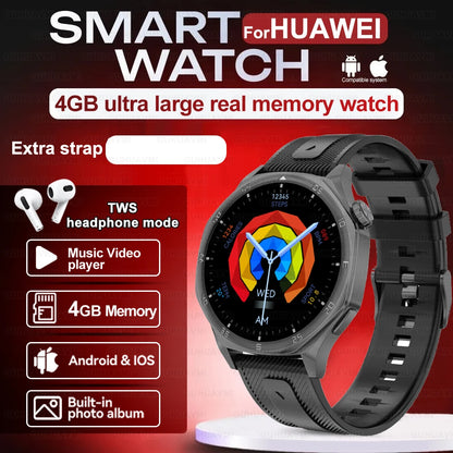 2025 New Smartwatch - 4GB Memory, AMOLED Screen, NFC, Bluetooth Call, Video Playback