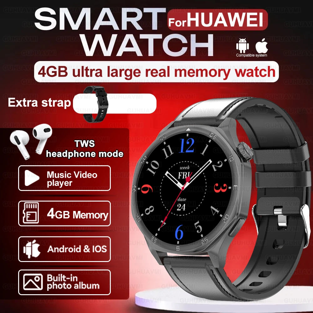 2025 New Smartwatch - 4GB Memory, AMOLED Screen, NFC, Bluetooth Call, Video Playback