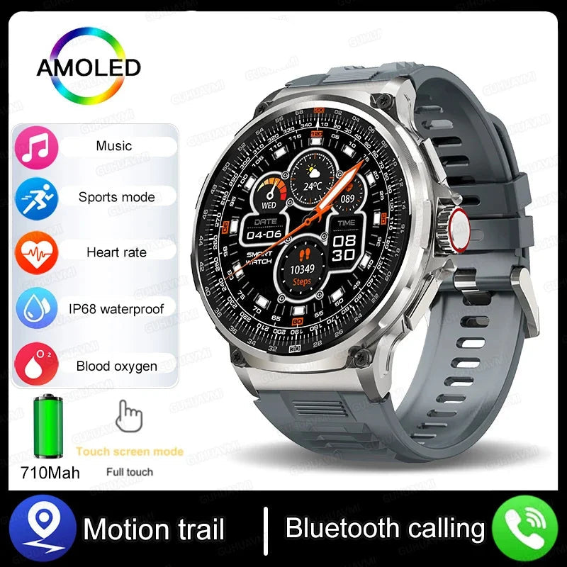 1.85-Inch Ultra HD Smart Watch Men, GPS Tracking, Bluetooth Call, 710mAh, 30 Days Battery Life