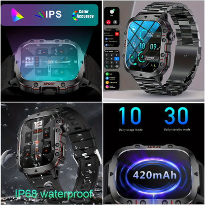 Men's Smart Watch | Wireless Talk, AI Voice, 100+ Sports Modes, 3ATM Waterproof