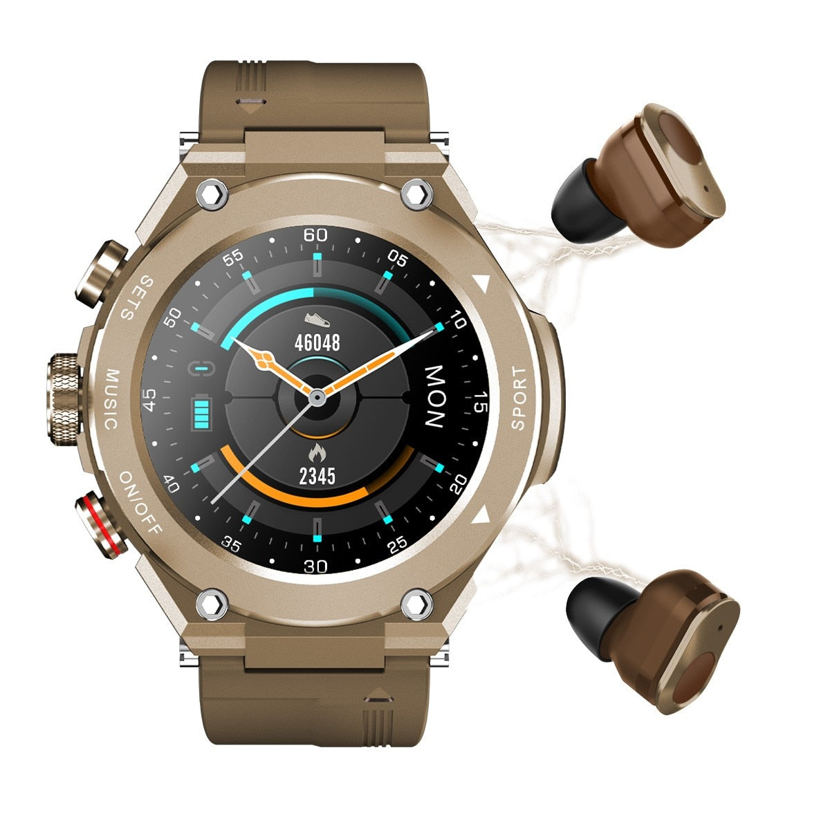Men And Women Sports Smart Watch | Bluetooth With Earbuds With Speaker Heart Rate Monitor Smartwatch.