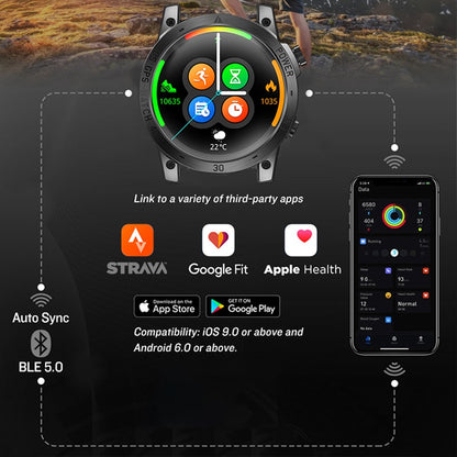 GPS Men Sport Smart Watch | 50M ATM HD AMOLED Altimeter Barometer Smartwatch