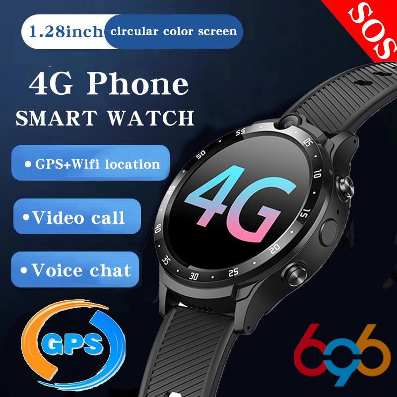 Waterproof 1.28" 4G Smartwatch | Video Call Chat GPS WIFI Men Women Smart Watch.