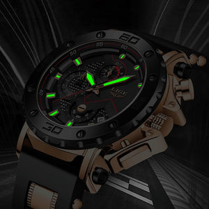 Mens Quartz Watch | Large Dial Business Sports Shock Resistant Chronograph Wristwatch