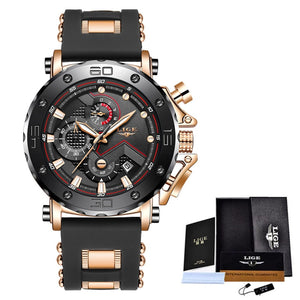 Mens Quartz Watch | Large Dial Business Sports Shock Resistant Chronograph Wristwatch