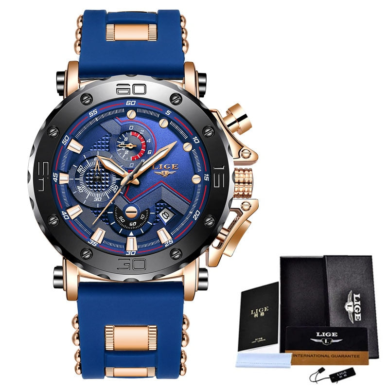 Mens Quartz Watch | Large Dial Business Sports Shock Resistant Chronograph Wristwatch.