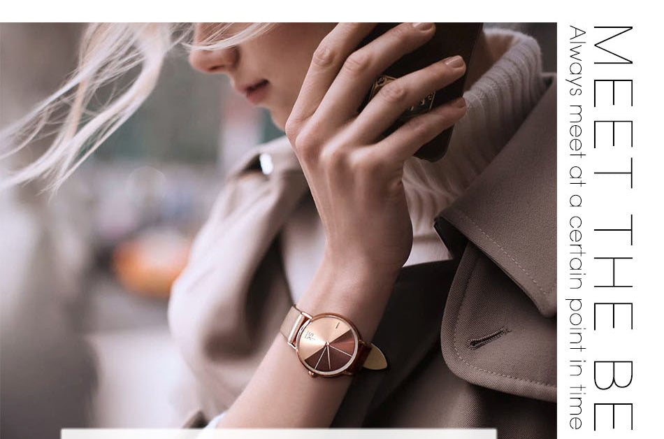 Women's Leather Wristwatch | Vintage Ladies Fashion Leather Wrist Watch