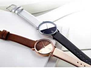 Women's Leather Wristwatch | Vintage Ladies Fashion Leather Wrist Watch