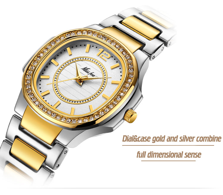 Women's Wrist Watch | Women Fashion Diamond Quartz Gold Wristwatch.