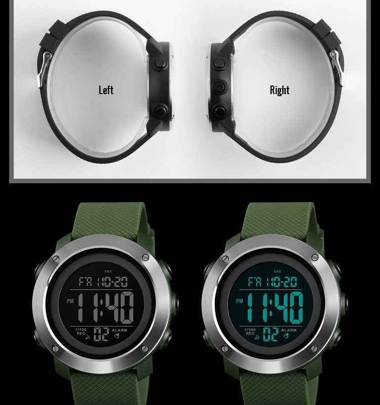 Digital Men's Watch | Waterproof LED Digital Sports Casual Fashion Wristwatch