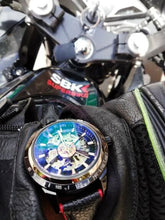 Load image into Gallery viewer, Automatic Mechanical Men&#39;s Watch | Waterproof Skeleton Genuine Black Belt Wristwatch
