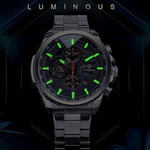 Men's Mechanical Watch | Sport Military Multifunction Steel Strap Automatic Wristwatch