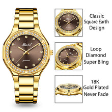Load image into Gallery viewer, Woman&#39;s Luxury Watch | Japan Movt 30M Waterproof Gold Analog Female Wristwatch
