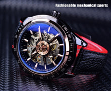 Load image into Gallery viewer, Automatic Mechanical Men&#39;s Watch | Waterproof Skeleton Genuine Black Belt Wristwatch
