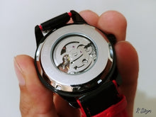 Load image into Gallery viewer, Automatic Mechanical Men&#39;s Watch | Waterproof Skeleton Genuine Black Belt Wristwatch
