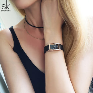 Women's Rectangle Quartz Watch | Gold Geneva Designer Fashion Ladies Wrist Watch