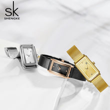 Load image into Gallery viewer, Women&#39;s Rectangle Quartz Watch | Gold Geneva Designer Fashion Ladies Wrist Watch
