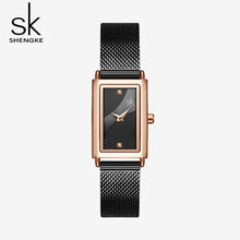 Load image into Gallery viewer, Women&#39;s Rectangle Quartz Watch | Gold Geneva Designer Fashion Ladies Wrist Watch
