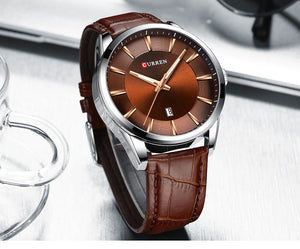 Men's Quartz Watch | Faux Leather Strap Business Luxury Top Brand Male Wristwatch