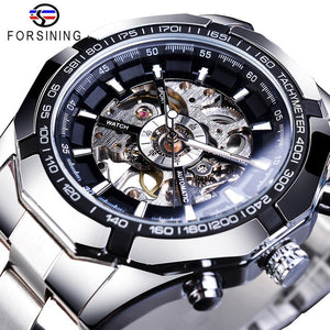Men's Mechanical Sport Watch | Waterproof Stainless Steel Skeleton Transparent Watch