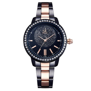 Woman's Braclet Watch | Ladies Rose Gold Quartz Crystal Wristwatch