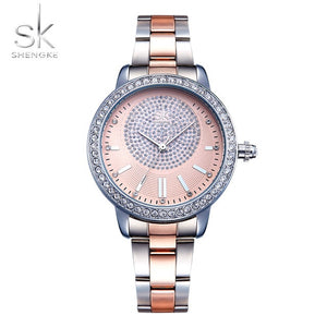 Woman's Braclet Watch | Ladies Rose Gold Quartz Crystal Wristwatch