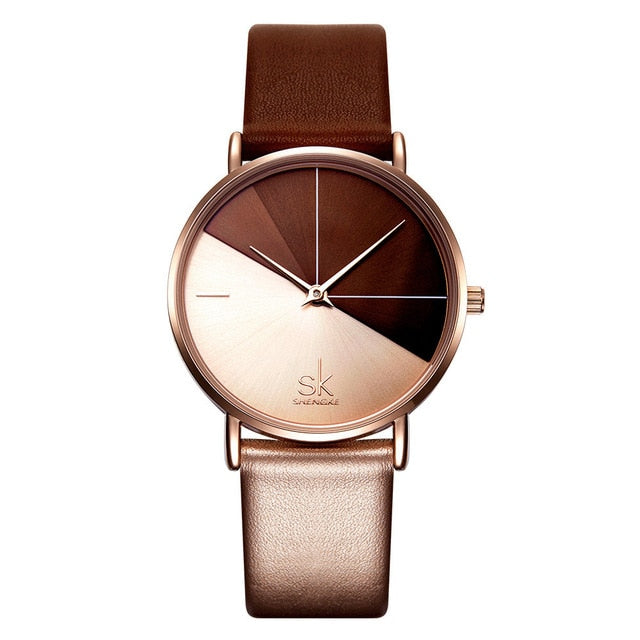 Women's Leather Wristwatch | Vintage Ladies Fashion Leather Wrist Watch.